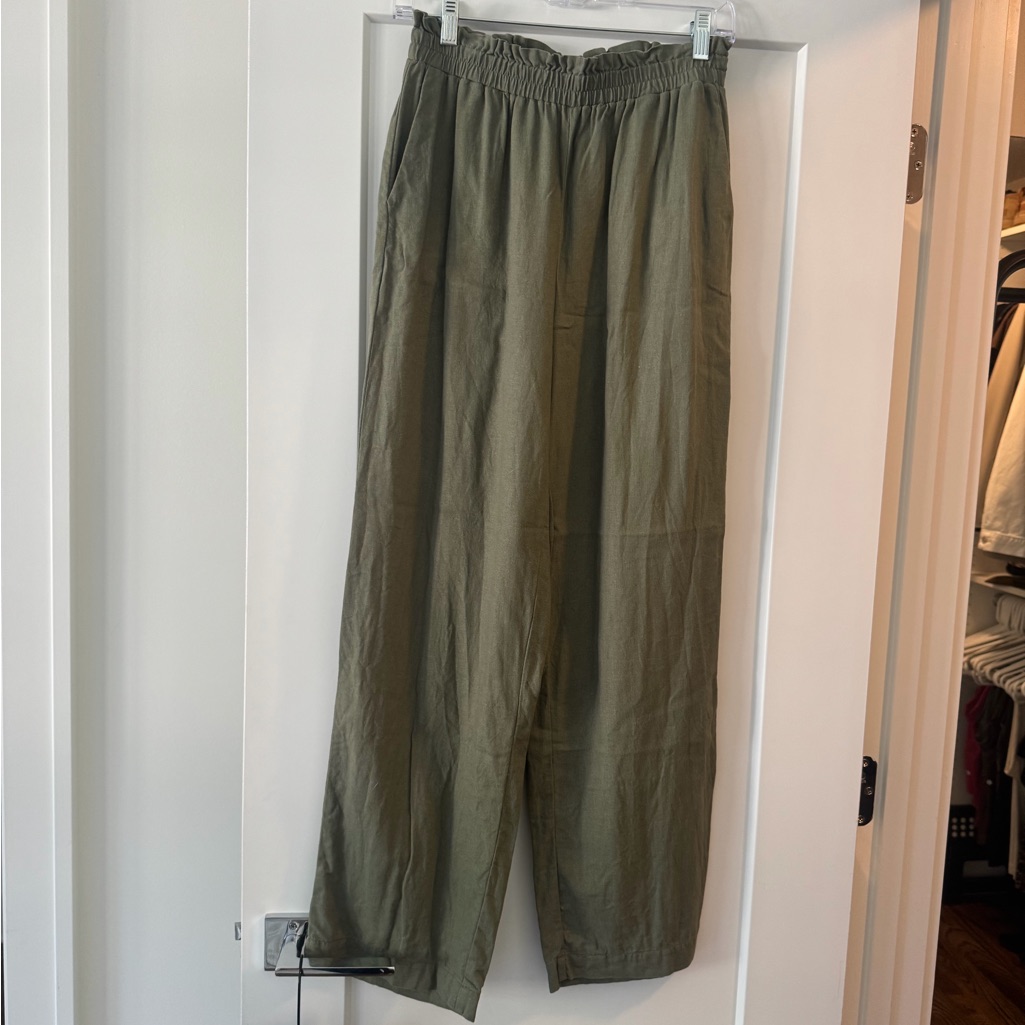 Lna Olive Linen Pants
